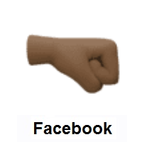 Right-Facing Fist: Dark Skin Tone on Facebook