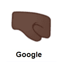 Right-Facing Fist: Dark Skin Tone on Google Android