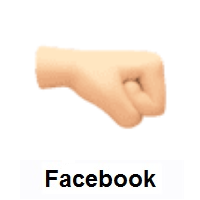 Right-Facing Fist: Light Skin Tone on Facebook