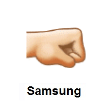 Right-Facing Fist: Light Skin Tone on Samsung