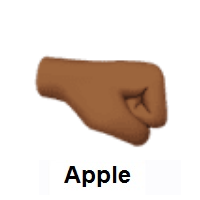 Right-Facing Fist: Medium-Dark Skin Tone on Apple iOS