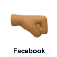 Right-Facing Fist: Medium-Dark Skin Tone on Facebook