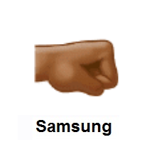 Right-Facing Fist: Medium-Dark Skin Tone on Samsung