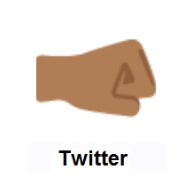 Right-Facing Fist: Medium-Dark Skin Tone on Twitter Twemoji