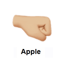 Right-Facing Fist: Medium-Light Skin Tone on Apple iOS