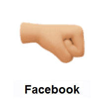 Right-Facing Fist: Medium-Light Skin Tone on Facebook