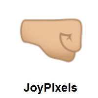 Right-Facing Fist: Medium-Light Skin Tone on JoyPixels