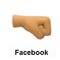 Right-Facing Fist: Medium Skin Tone on Facebook