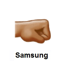 Right-Facing Fist: Medium Skin Tone on Samsung