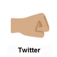 Right-Facing Fist: Medium Skin Tone on Twitter Twemoji