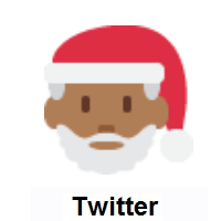Santa Claus: Medium-Dark Skin Tone on Twitter Twemoji