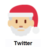 Santa Claus: Medium-Light Skin Tone on Twitter Twemoji