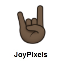 Sign of The Horns: Dark Skin Tone on JoyPixels
