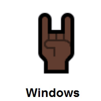Sign of The Horns: Dark Skin Tone on Microsoft Windows