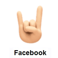 Sign of The Horns: Light Skin Tone on Facebook