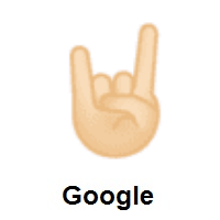 Sign of The Horns: Light Skin Tone on Google Android