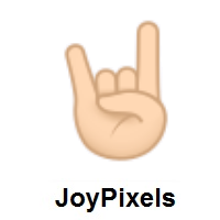 Sign of The Horns: Light Skin Tone on JoyPixels