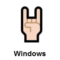 Sign of The Horns: Light Skin Tone on Microsoft Windows