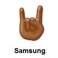 Sign of The Horns: Medium-Dark Skin Tone on Samsung