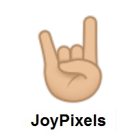 Sign of The Horns: Medium-Light Skin Tone on JoyPixels