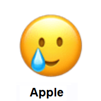 Smiling Face With Tear on Apple iOS