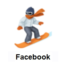 Snowboarder: Dark Skin Tone on Facebook