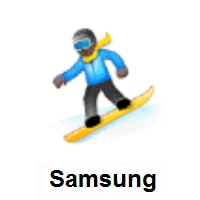Snowboarder: Dark Skin Tone on Samsung