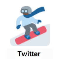 Snowboarder: Dark Skin Tone on Twitter Twemoji