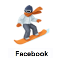 Snowboarder: Light Skin Tone on Facebook