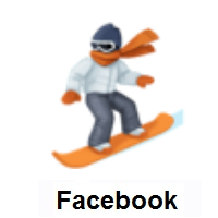 Snowboarder: Medium-Dark Skin Tone on Facebook
