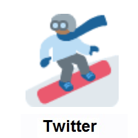 Snowboarder: Medium-Dark Skin Tone on Twitter Twemoji