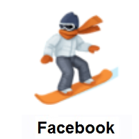 Snowboarder: Medium-Light Skin Tone on Facebook