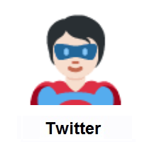 Superhero: Light Skin Tone on Twitter Twemoji
