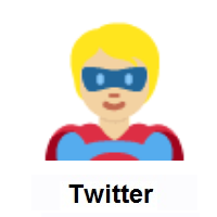 Superhero: Medium-Light Skin Tone on Twitter Twemoji
