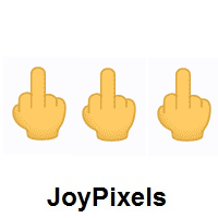 Three Times Middle Finger on JoyPixels