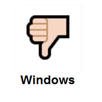 Thumbs Down: Light Skin Tone on Microsoft Windows