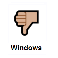 Thumbs Down: Medium-Light Skin Tone on Microsoft Windows