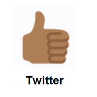 Thumbs Up: Medium-Dark Skin Tone on Twitter Twemoji