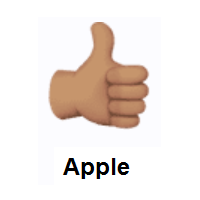 Thumbs Up: Medium Skin Tone on Apple iOS