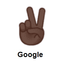 Victory Hand: Dark Skin Tone on Google Android