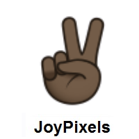 Victory Hand: Dark Skin Tone on JoyPixels
