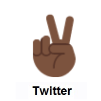 Victory Hand: Dark Skin Tone on Twitter Twemoji