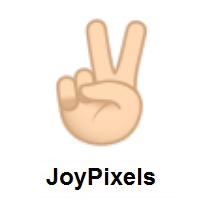 Victory Hand: Light Skin Tone on JoyPixels