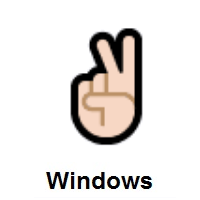 Victory Hand: Light Skin Tone on Microsoft Windows