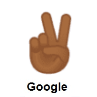 Victory Hand: Medium-Dark Skin Tone on Google Android