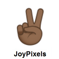Victory Hand: Medium-Dark Skin Tone on JoyPixels