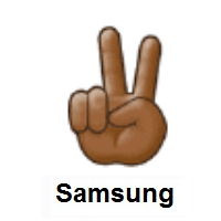 Victory Hand: Medium-Dark Skin Tone on Samsung
