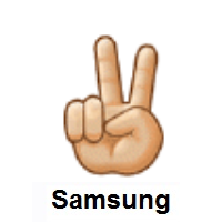 Victory Hand: Medium-Light Skin Tone on Samsung