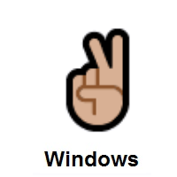 Victory Hand: Medium-Light Skin Tone on Microsoft Windows