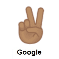 Victory Hand: Medium Skin Tone on Google Android